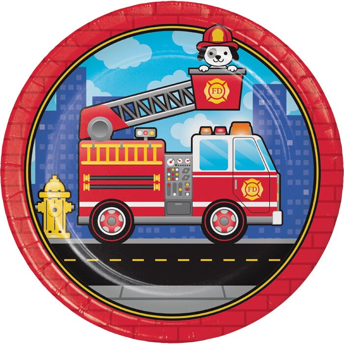 Fire Truck Paper Plates (8/Pkg)