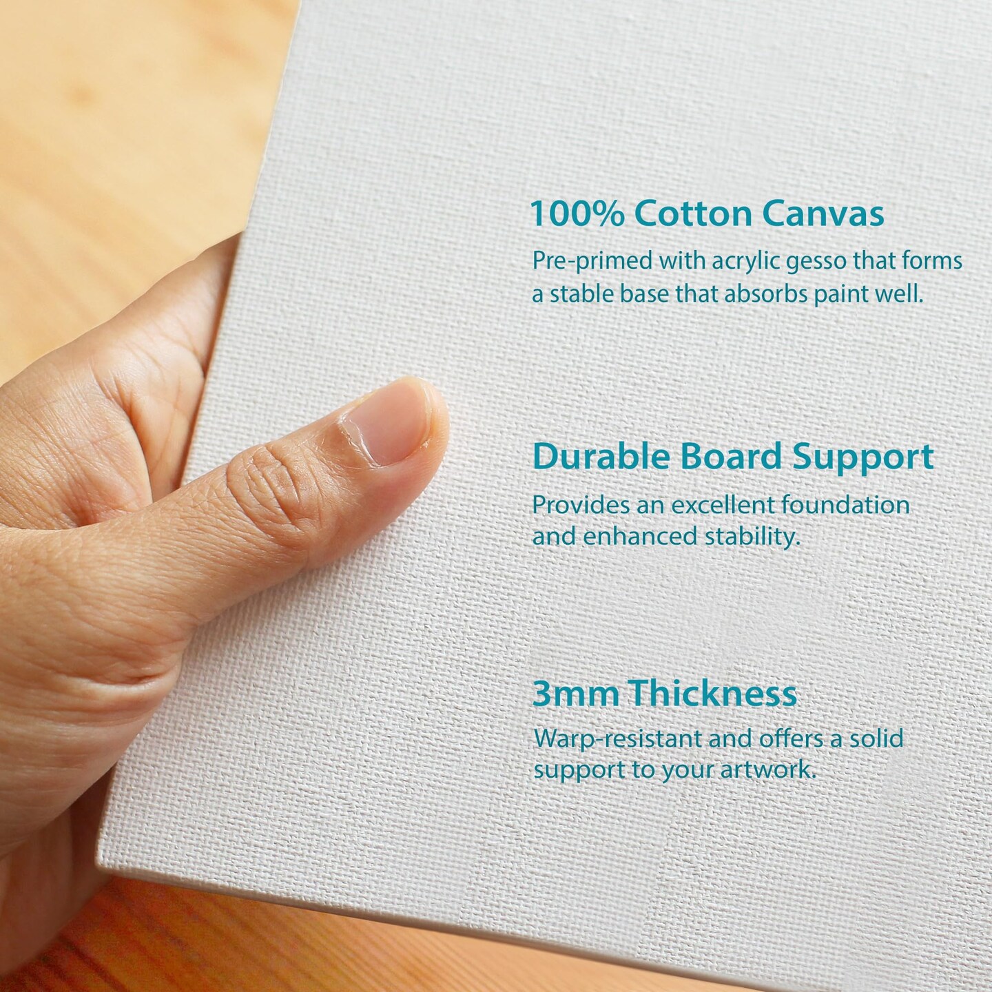 KEFF Canvas Boards for Painting - 10x10 6-Pack Bulk Canvas Panels, 100% Cotton Triple Primed Large Canvases for Art Painting Supplies, Acrylic, Oil, Watercolor &#x26; Tempera