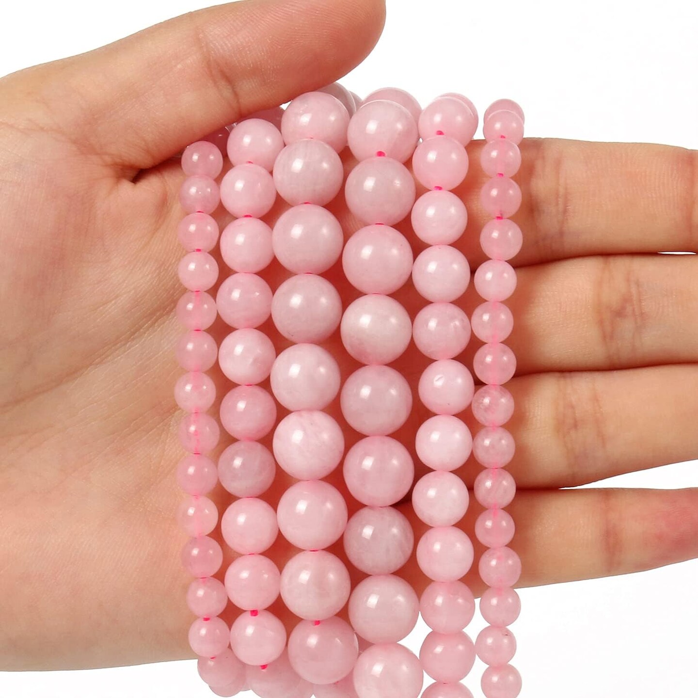 45pcs 8mm Natural Stone Beads Rose Quartz Beads Crystal Gemstone for Jewelry Making