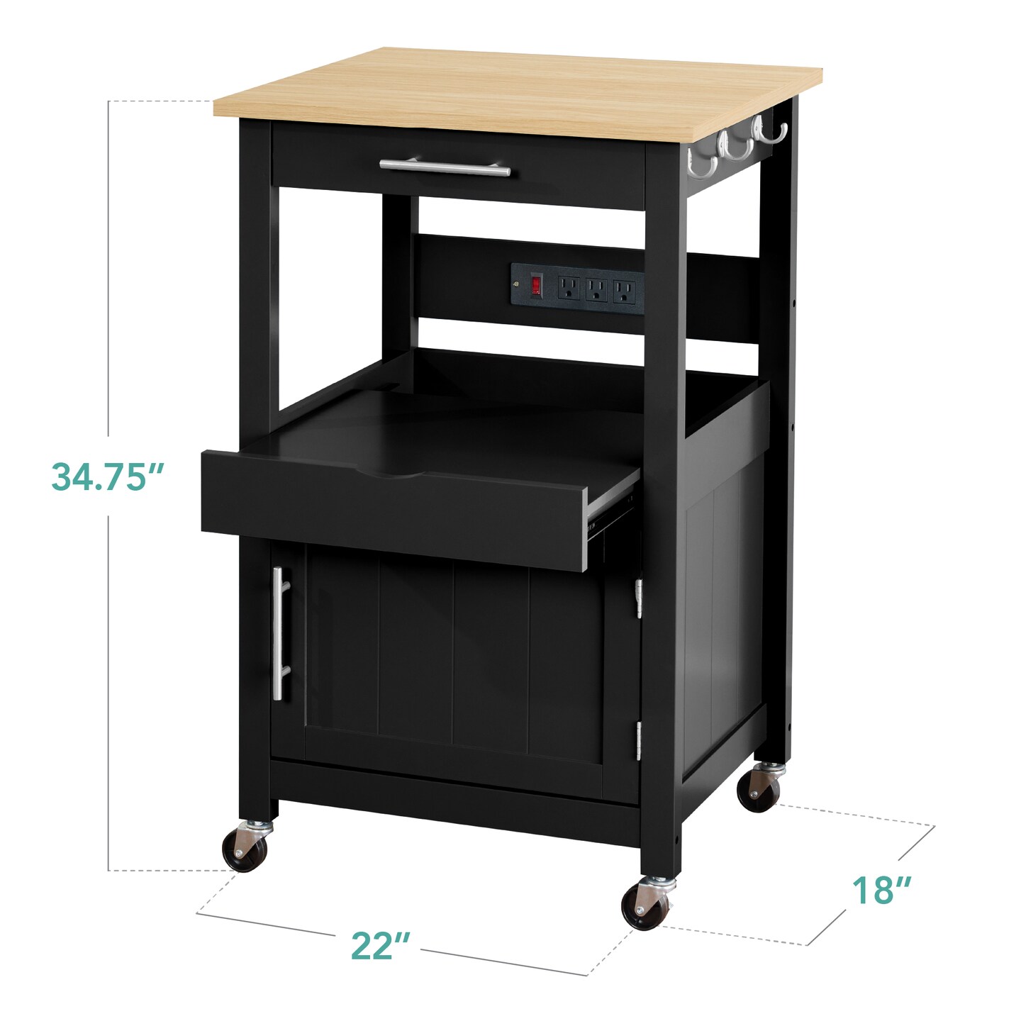 Best Choice Products Rolling Kitchen Island Cart, Single Door Cabinet w/ Drawer, Sliding Tray, Outlet