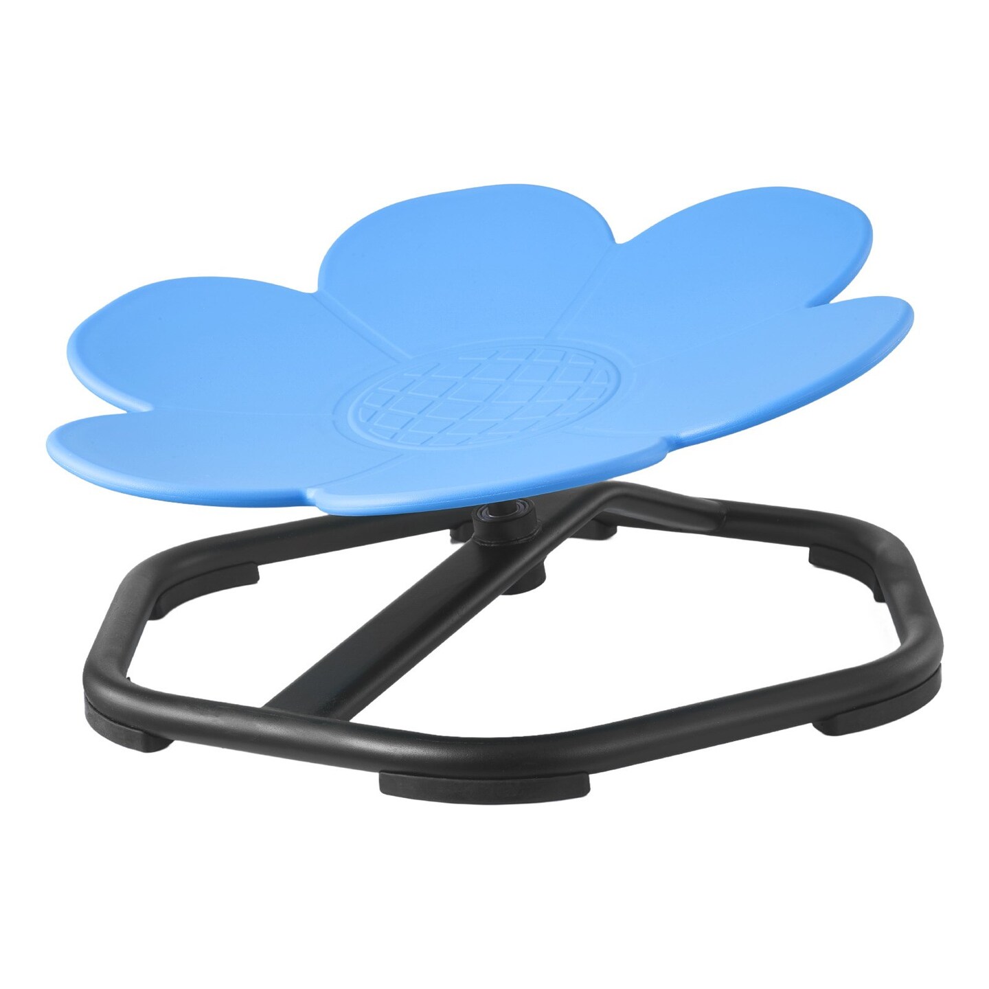 Blue Metal Kids Swivel Chair 360 Degree Spin Petal-Shaped 3-12 Yrs