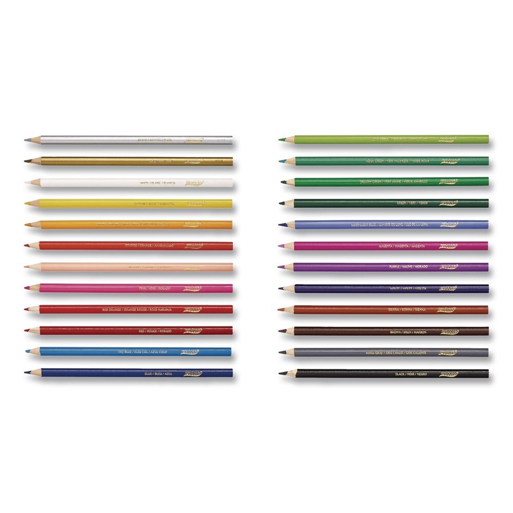 Prang 3.3 mm 2B Colored Pencil Sets - Assorted Lead/Barrel Colors (24/Set)