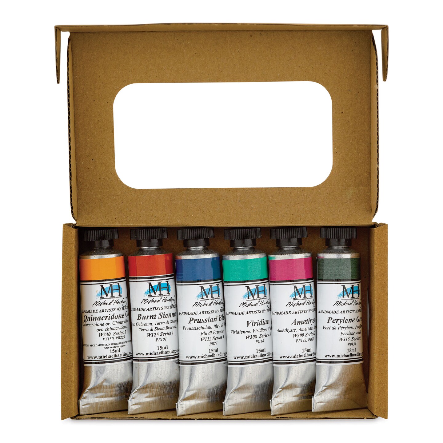 Michael Harding Artists Watercolors - Set of 6, Granulation, 15 ml