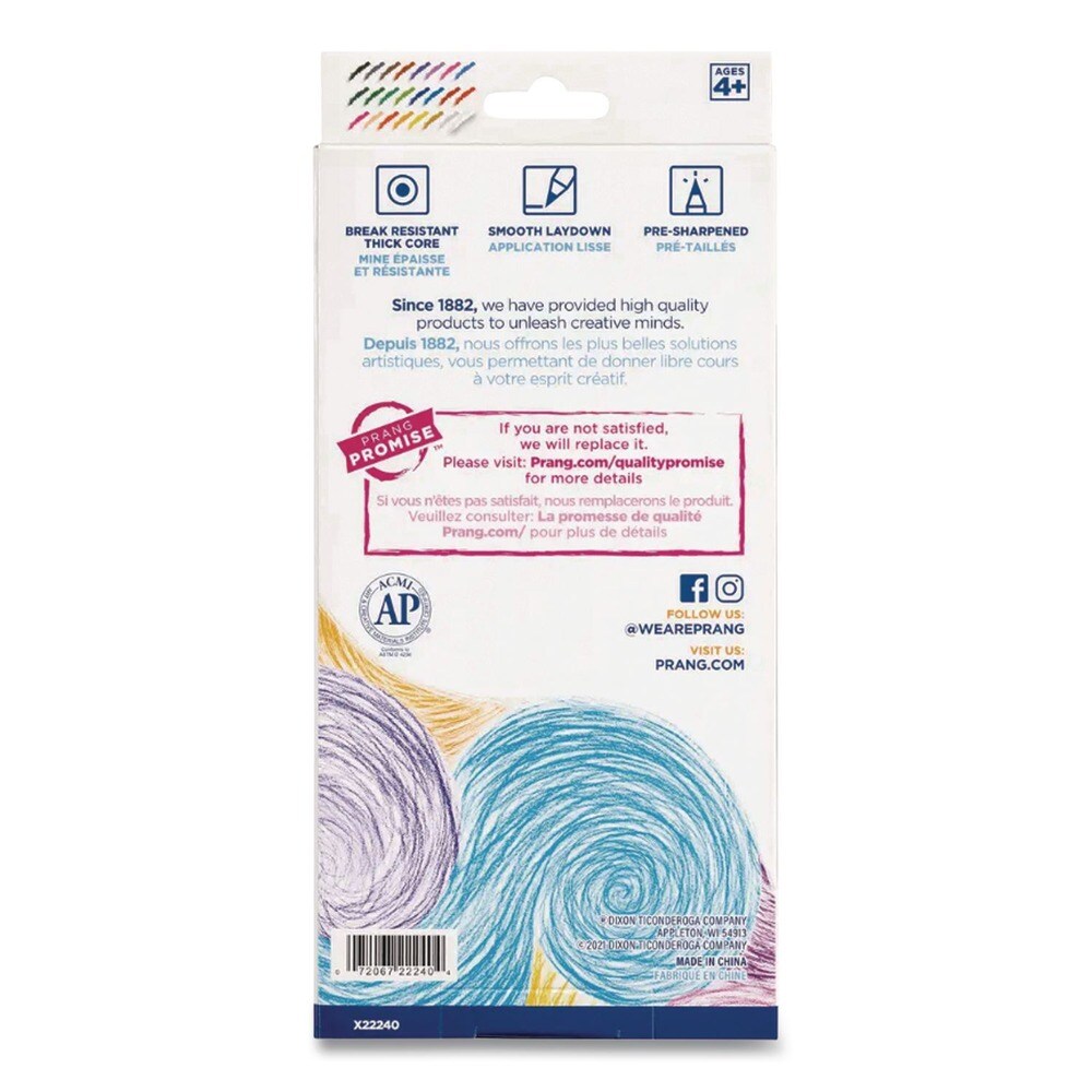 Prang 3.3 mm 2B Colored Pencil Sets - Assorted Lead/Barrel Colors (24/Set)