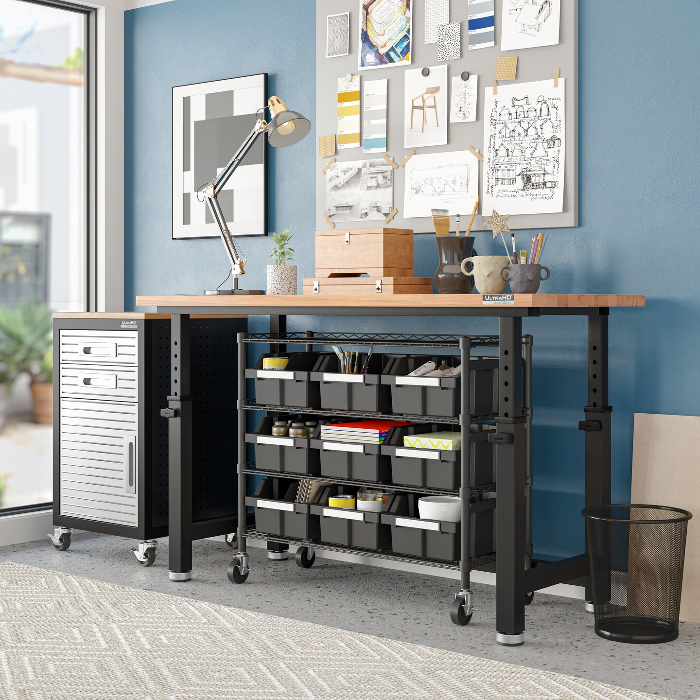 Seville Classics 4-Tier NSF 9-Bin Rack, 36" W x 14" D x 31" H