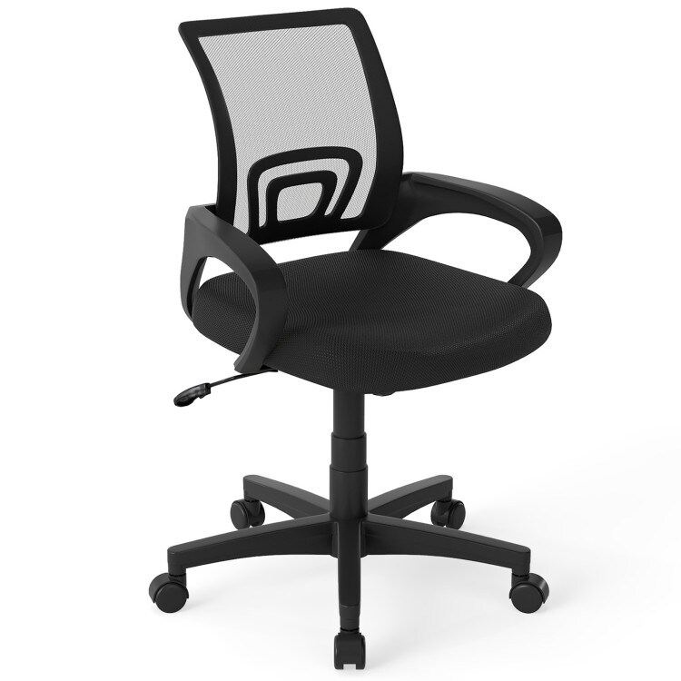 Ergonomic Office Chair Mid-Back Mesh Swivel Adjustable Seat Rolling 275 Lb Black