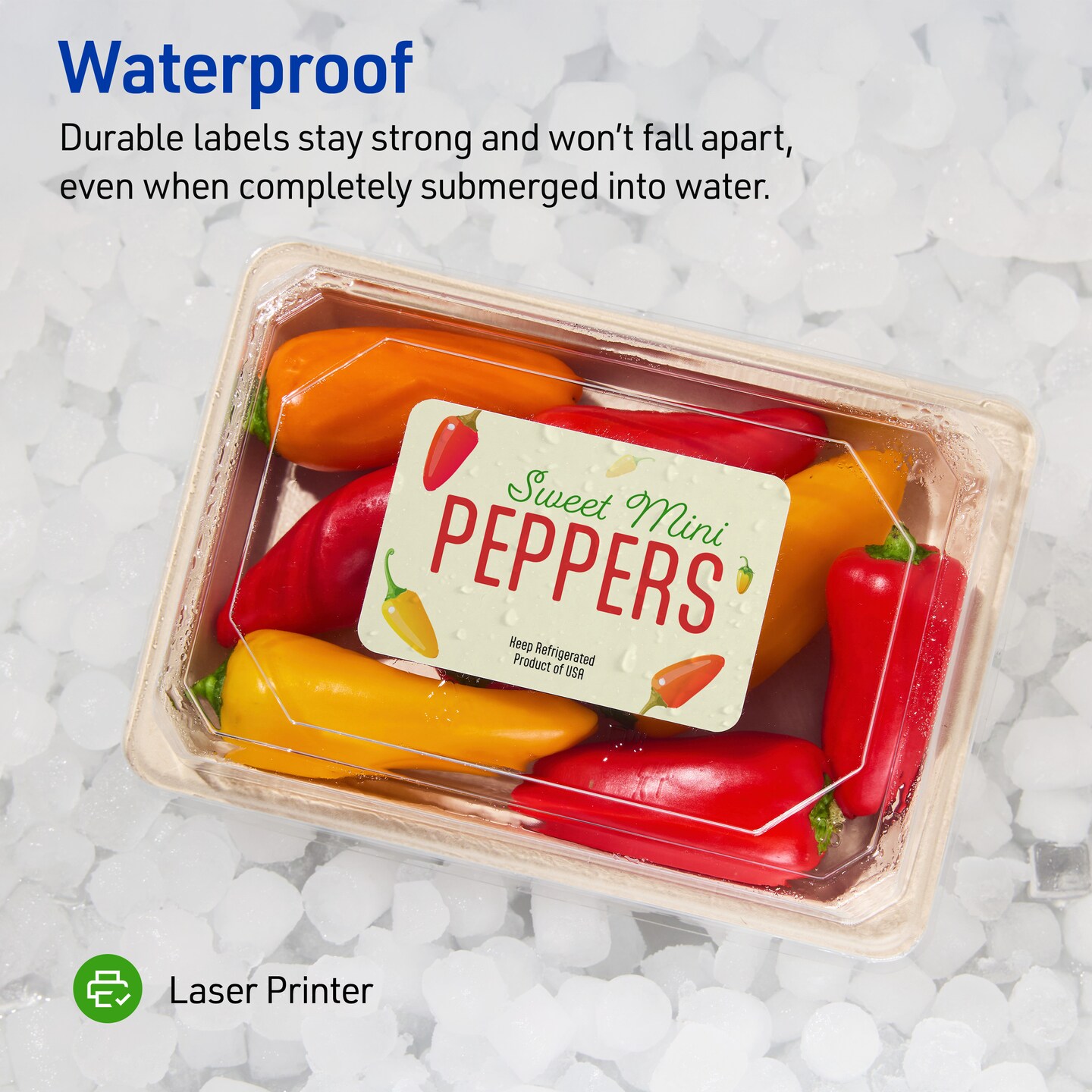 Avery Waterproof Labels with UltraHold Permanent Adhesive, 2" x 4", 500 Labels for Laser Printers (5523)