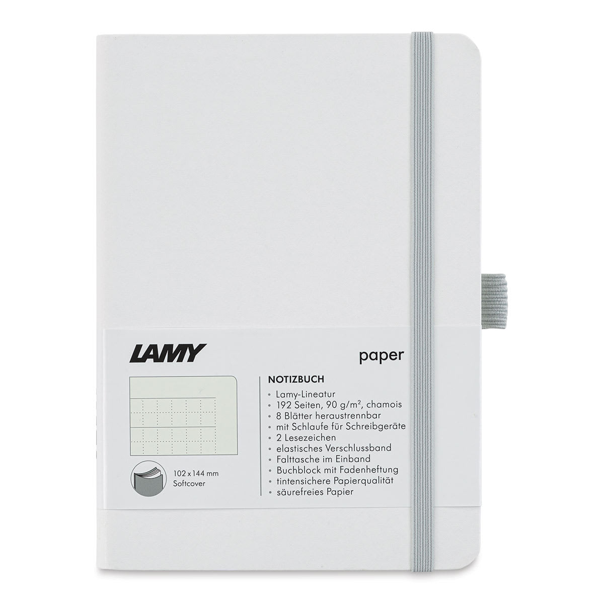 Lamy Softcover Notebook - White, Dot-Grid-Rule, 5-3/4" x 4-1/8"
