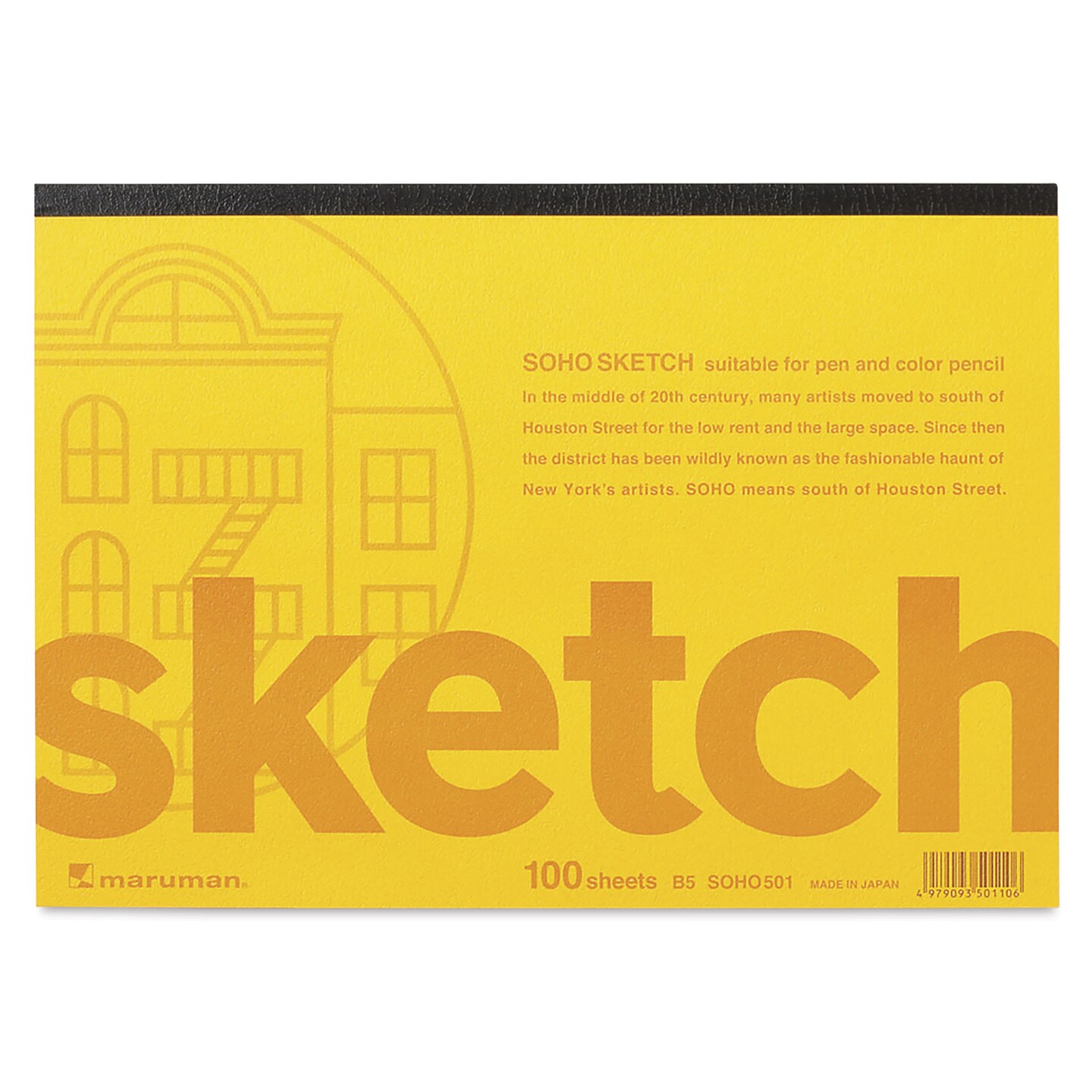 Maruman Soho Series Sketchbook - B5, 7.2" x 10.1", 100 Sheets