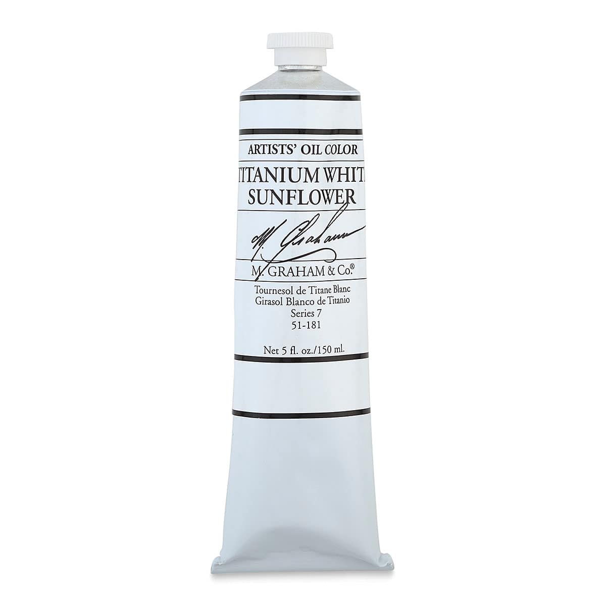 M. Graham Artists' Oil Color - Titanium White Sunflower, 150 ml tube