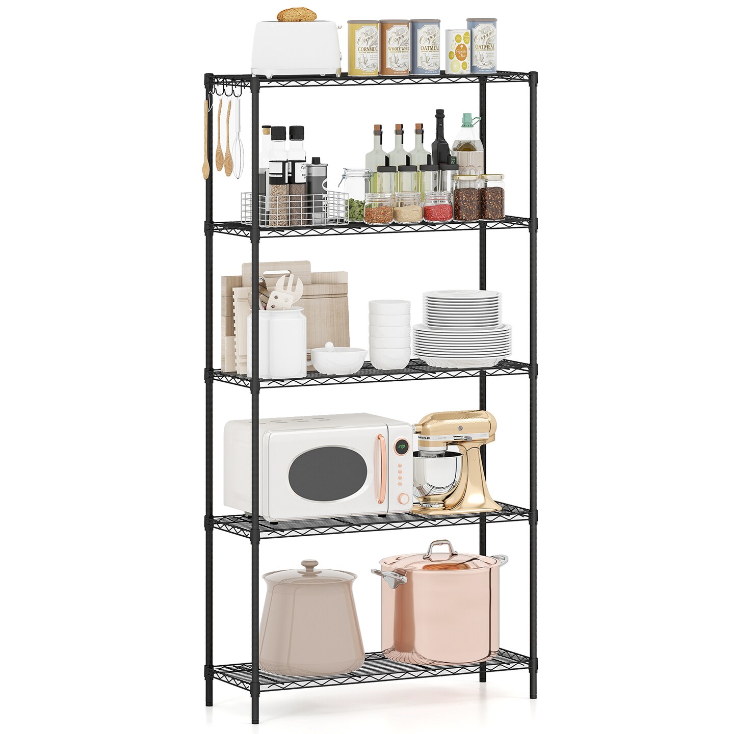 5-Tier Metal Storage Shelves Adjustable Heavy Duty Wire Rack 1250 lbs