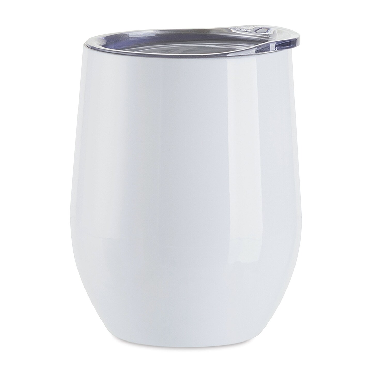 Craft Express Sublimation Printing Stainless Steel Stemless Wine Cup - 12 oz, White, Set of 4