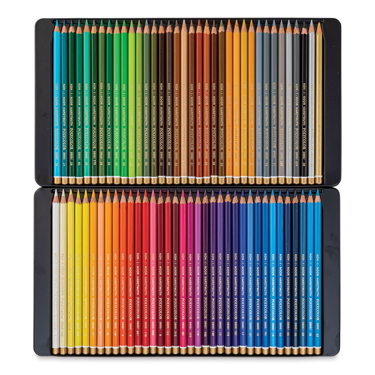 Koh-I-Noor Polycolor Dry Color Drawing Pencil Set - Assorted Colors, Tin, Set of 72