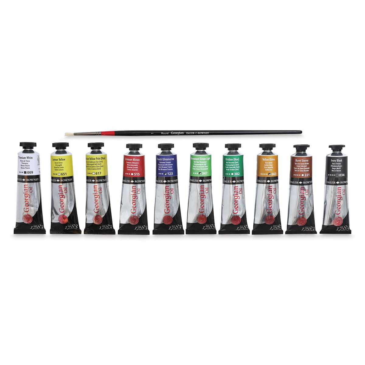 Daler-Rowney Georgian Oil Paint - Set of 10, Studio Set, 38 ml Tubes