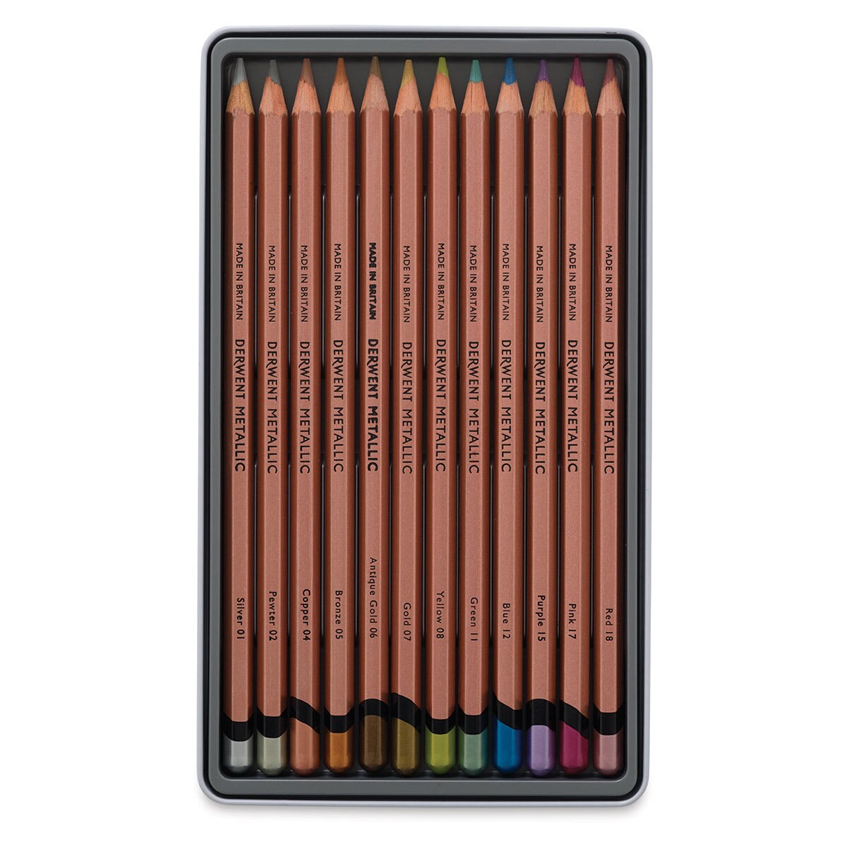 Derwent Professional Metallic Colored Pencils - Assorted Colors, Set of 12