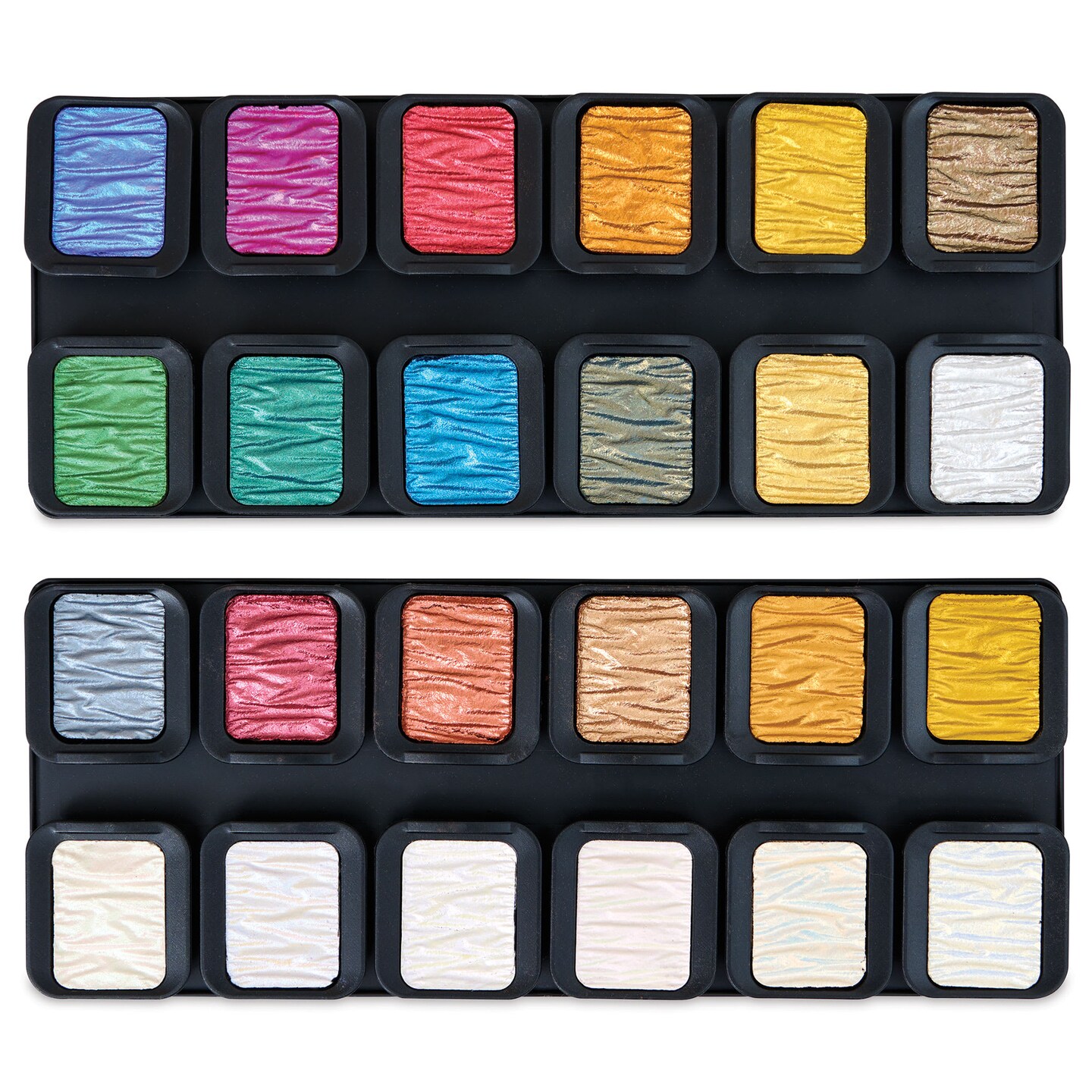 Finetec Premium Pearlescent Watercolor Pans Set - Set of 24, Four Elements