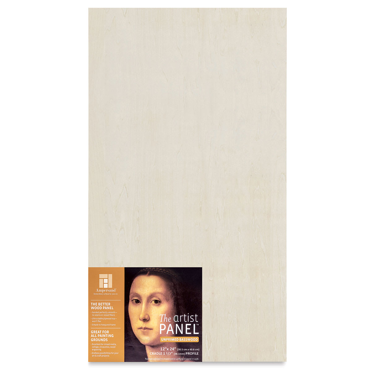 Ampersand Value Series Artist Wood Panel - 12" x 24", 1-1/2" Cradle