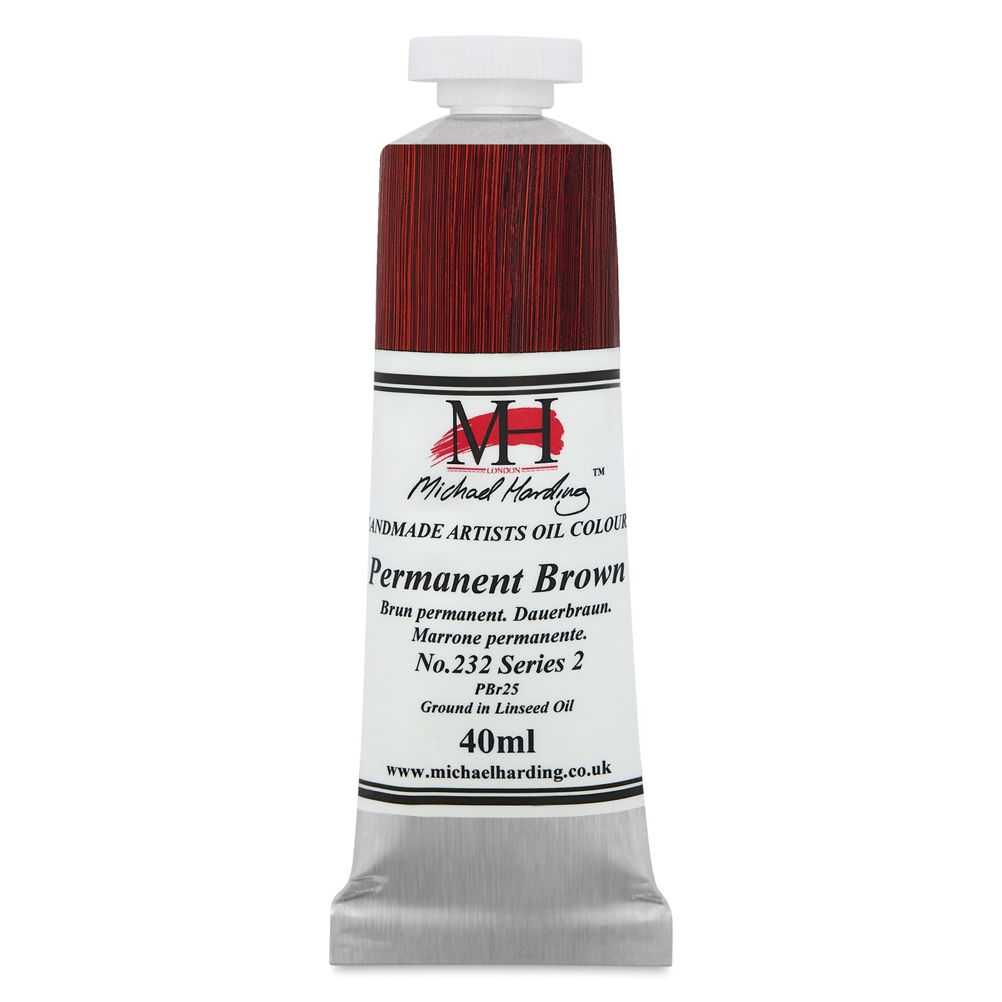 Michael Harding Artists Oil Color - Permanent Brown, 40 ml tube