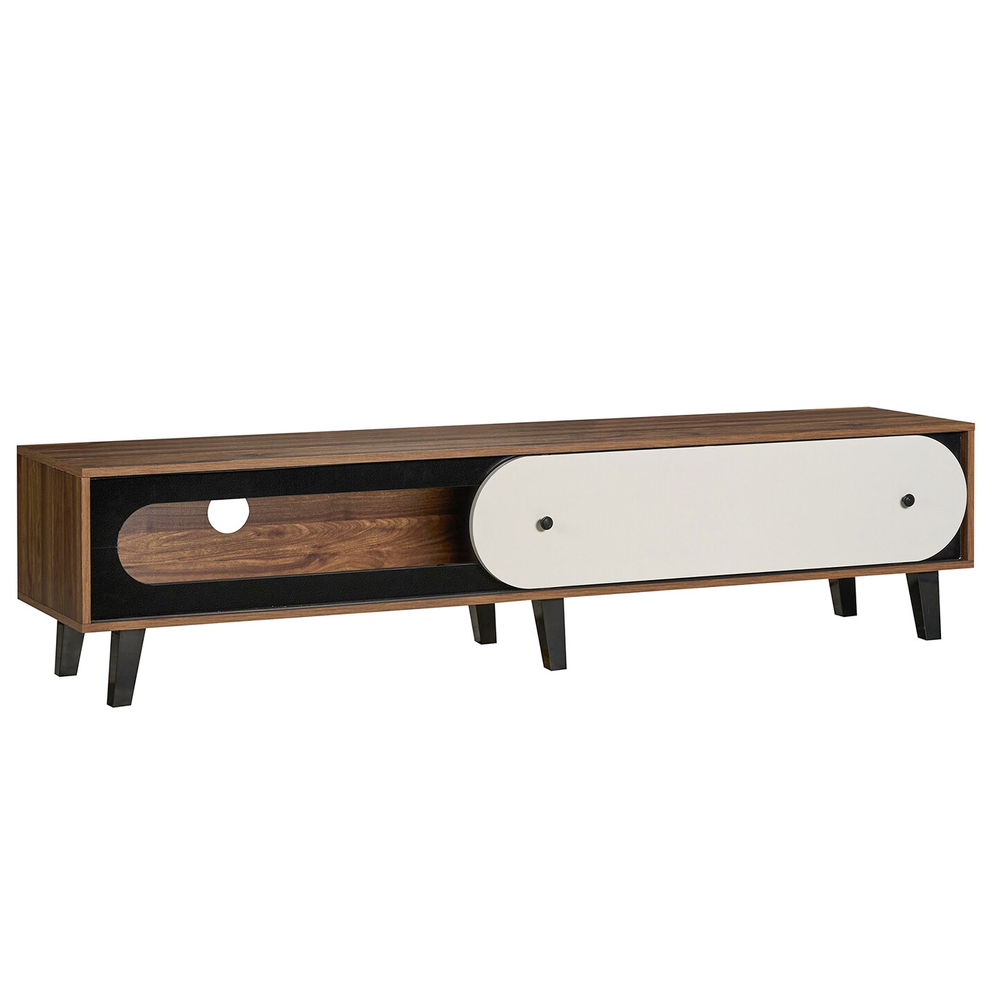 TV Stand for 80" TVs Modern Entertainment Center with Sliding Door Cabinet