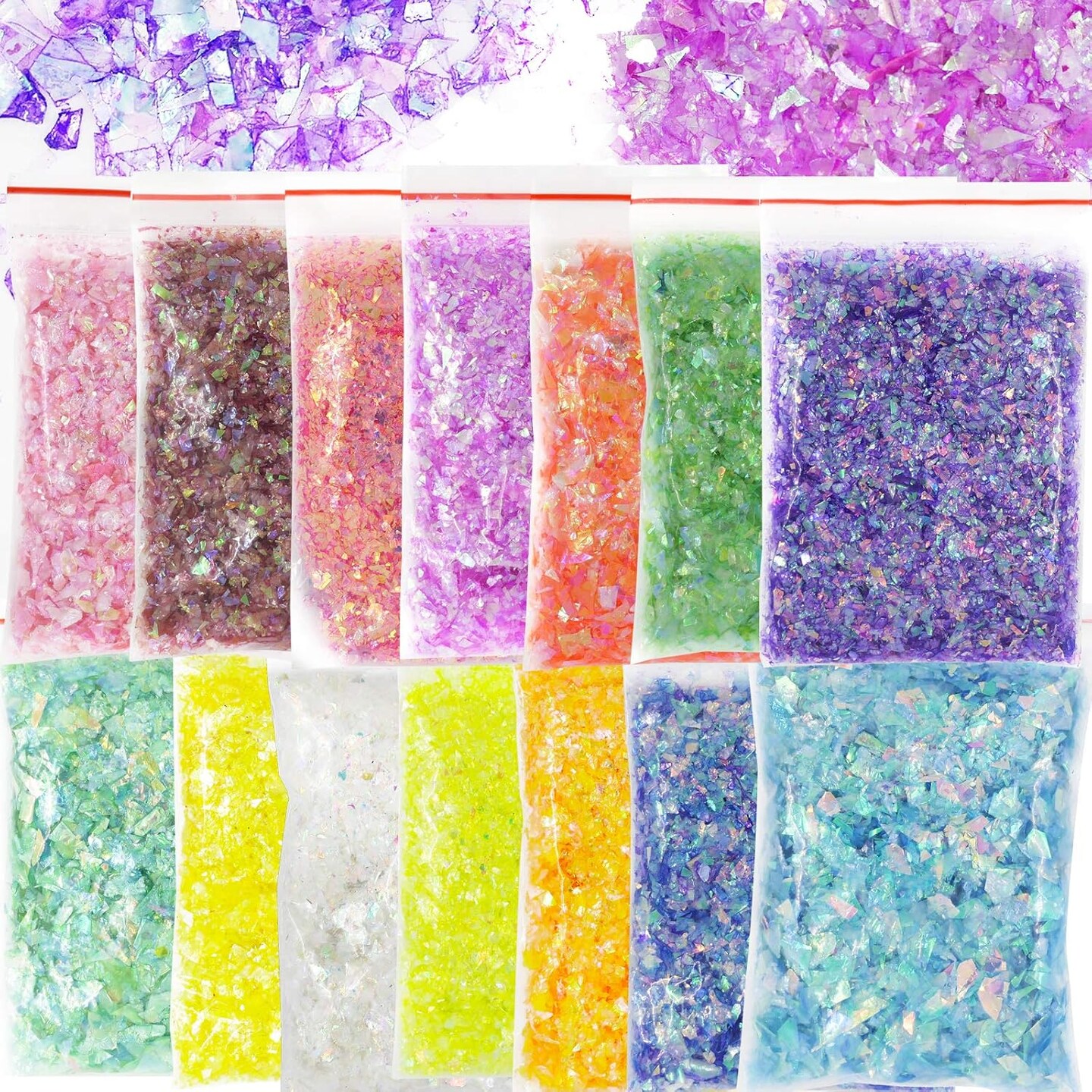 14 Colors Resin Chunky Glitter Flakes Irregular Iridescent Sparkles Glitters Confetti Craft Supplies