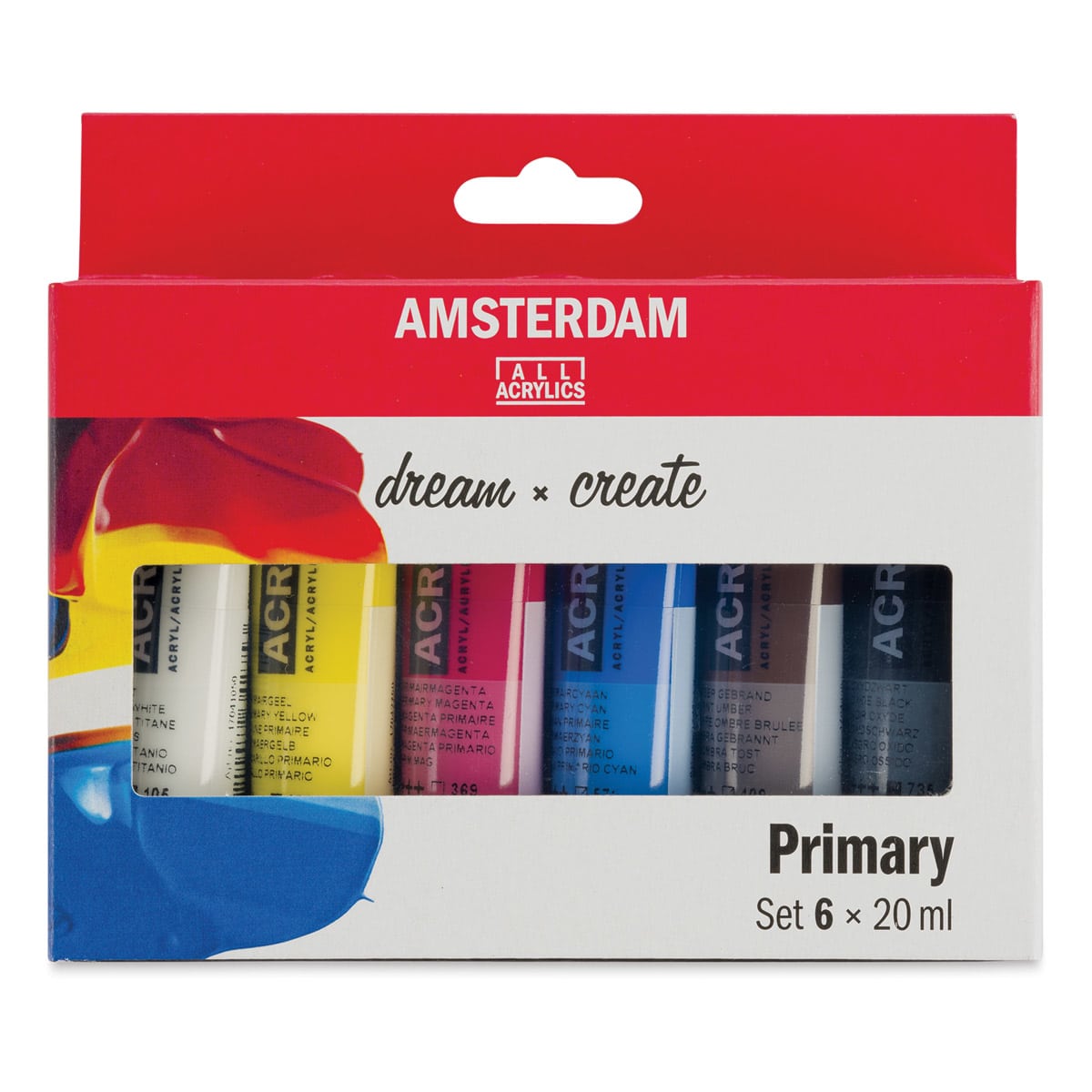 Amsterdam Standard Series Acrylics - Set of 6, Primary Colors, 20 ml Tubes