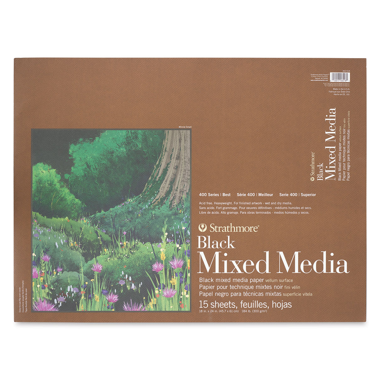 Strathmore 400 Series Black Mixed Media Pad - 18" x 24", 15 Sheets