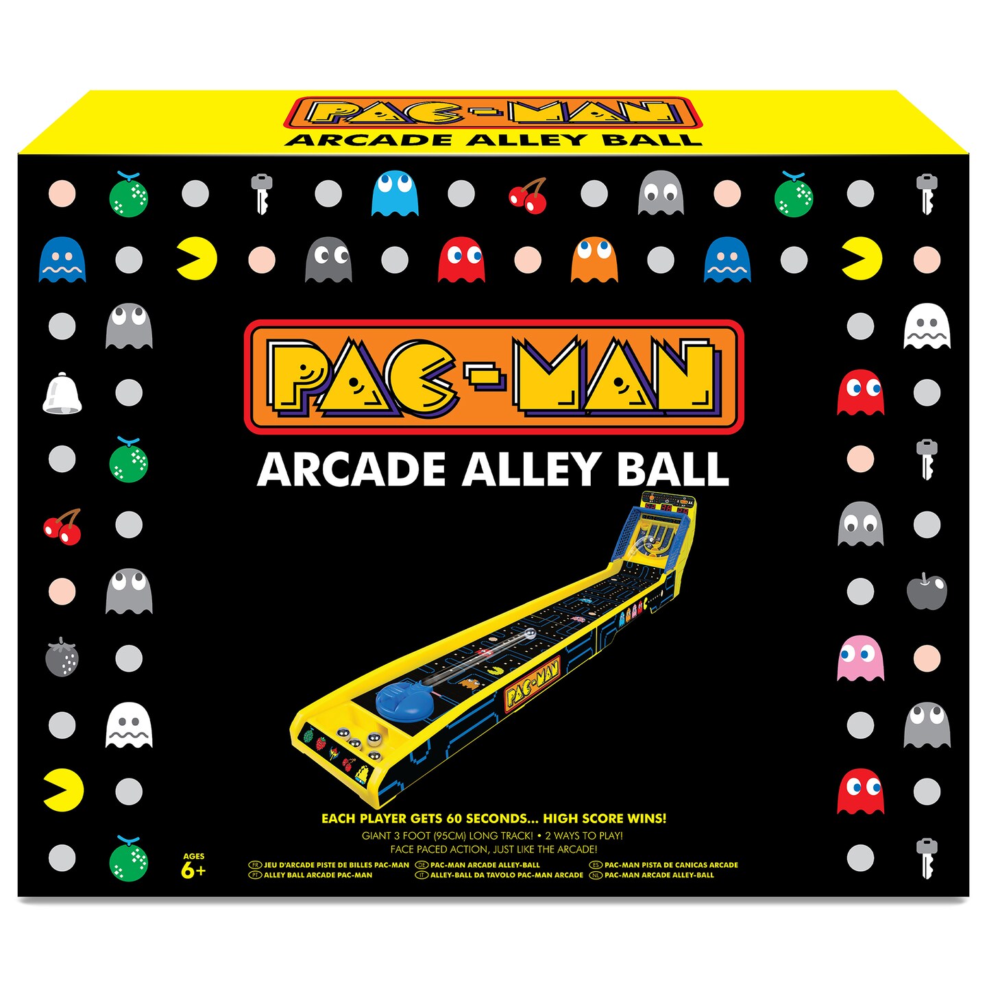 Pac-Man: Arcade Alley-Ball - Premium Series, 3 Foot Track, Lights &#x26; Sounds Tabletop Game, LED Scoreboard, Licensed, Adults &#x26; Kids 6+, 1-2 Players