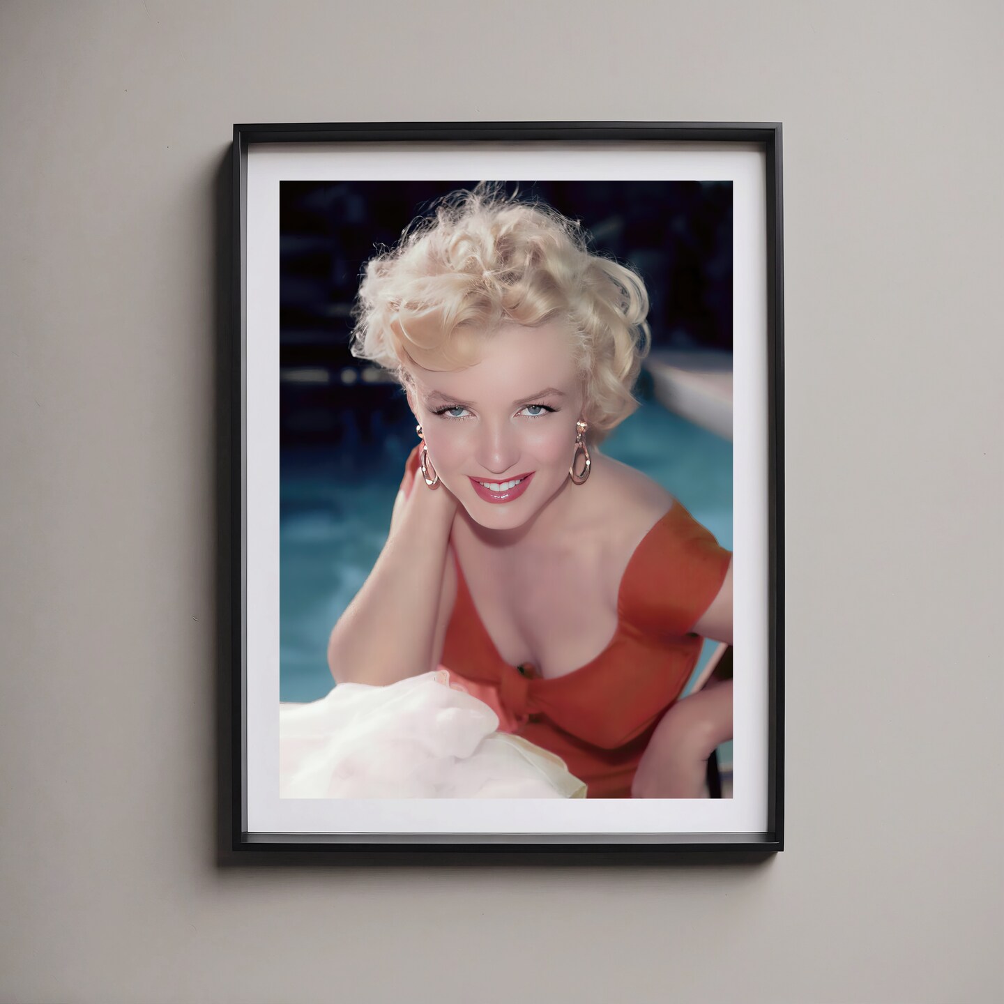 Marilyn Monroe publicity photo for 'Niagara' c. 1953, color