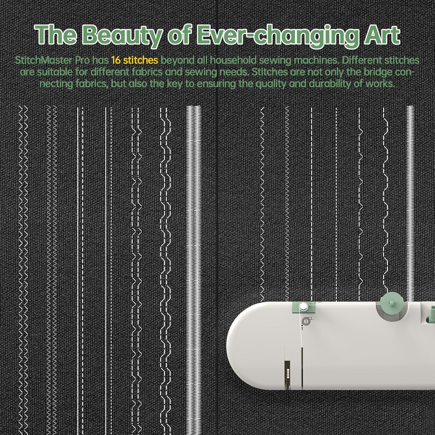 StitchMaster Pro:Ballet on twin needles.Sewing machine,sewing machine for beginners,Double needle and double thread,16 kinds of stitches.Sewing machine for Household,sewing machine for adults.