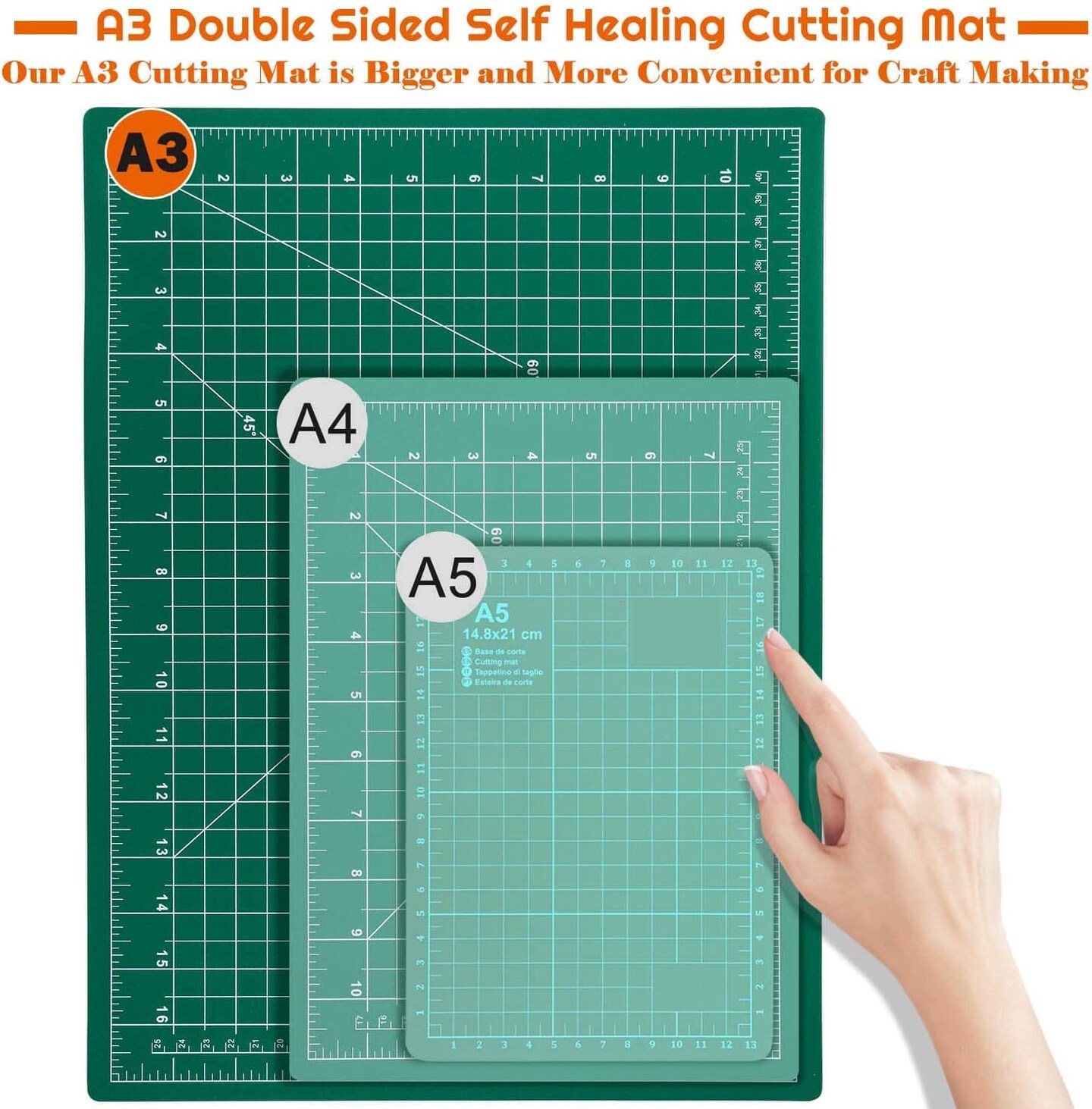 Self Healing Sewing Mat, 12inch x 18inch Rotary Cutting Mat Double Sided 5-Ply Craft Cutting Board for Sewing Crafts Hobby Fabric Precision Scrapbooking Project