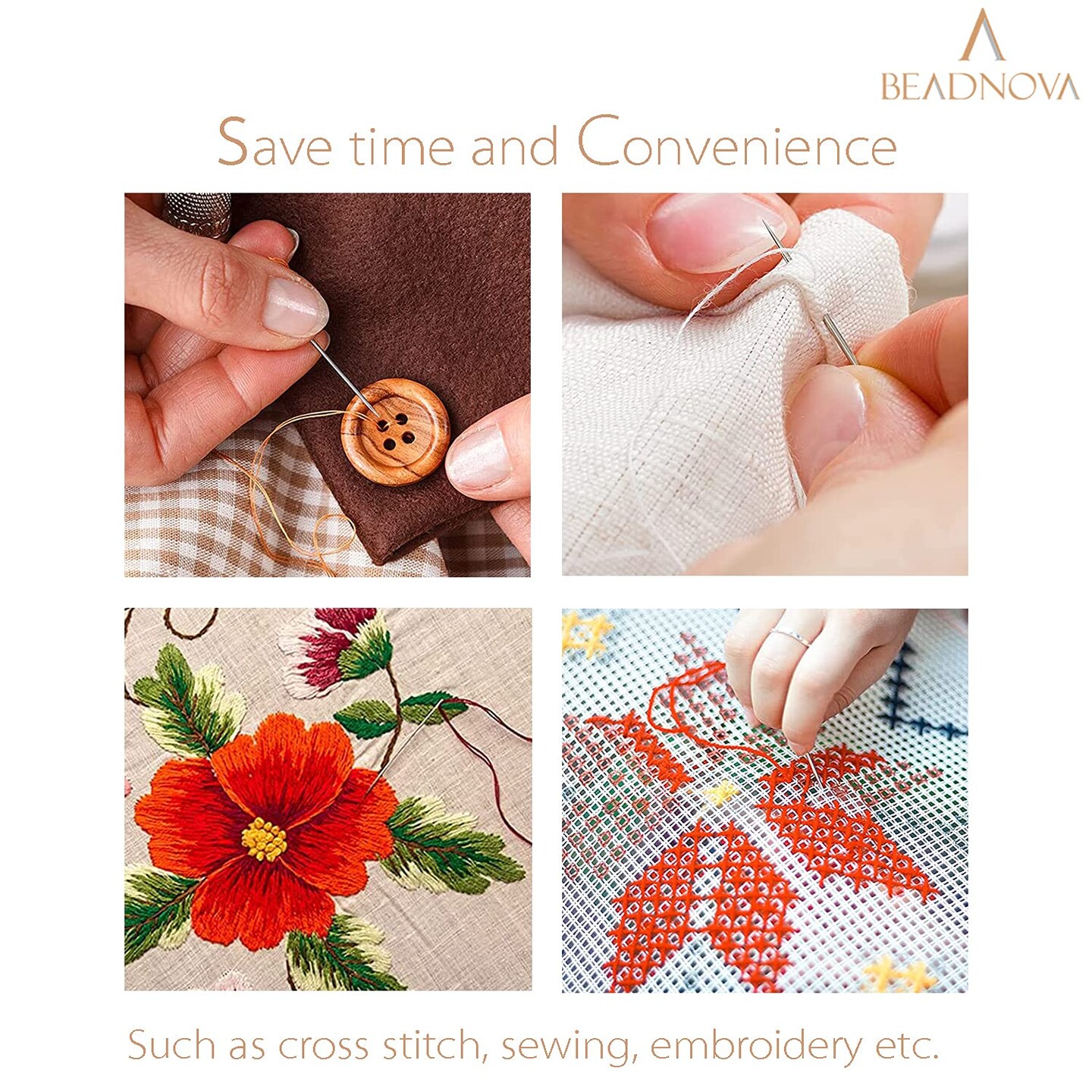 Embroidery Needle Threader Tool 50pcs Aluminum Sewing Machine Needle Threader for Hand Sewing Cross Stitch Craft Knitting Quilting (50pcs)