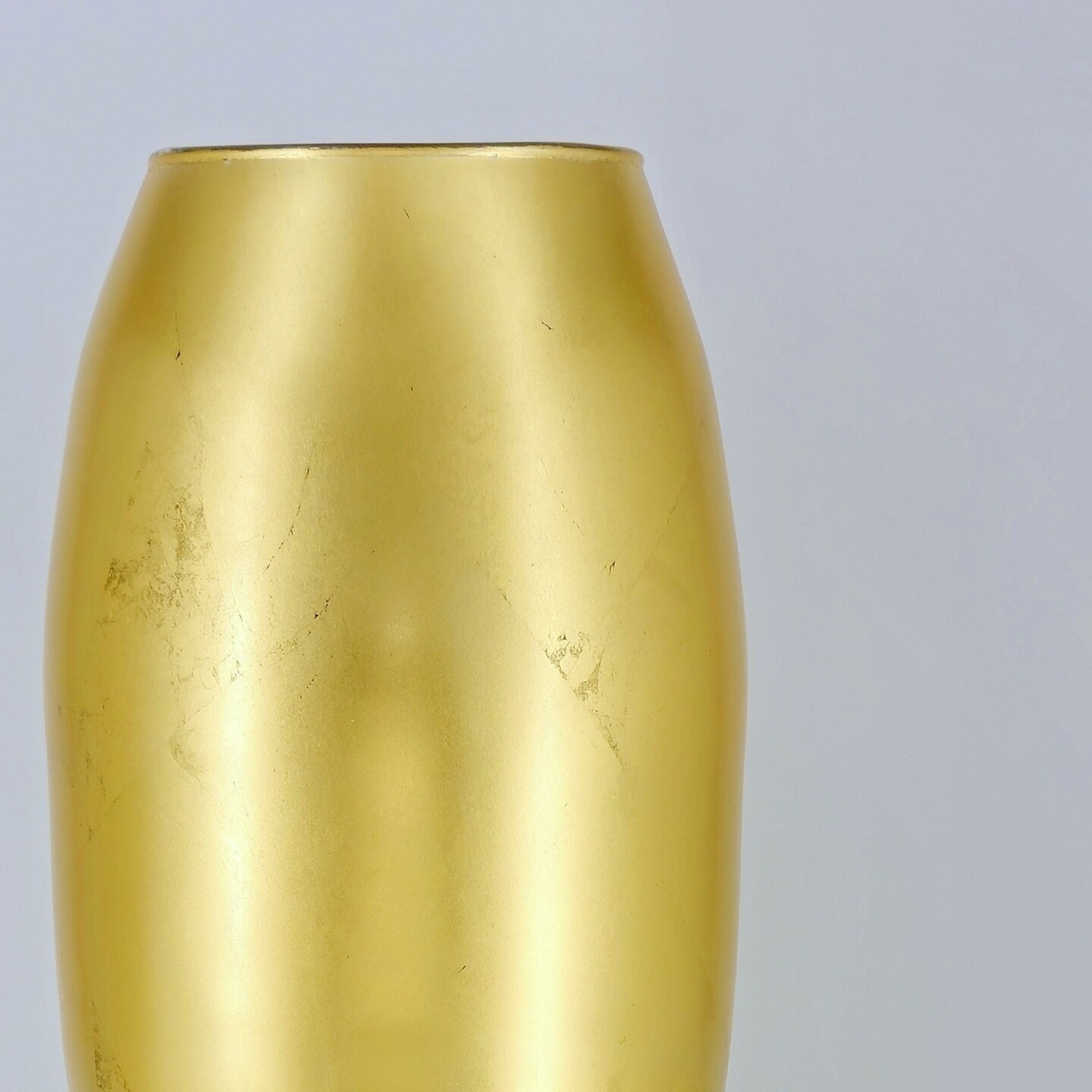 Gold Glass Oval Flower Vase 28 Inch Tall for Table and Entryway Decor