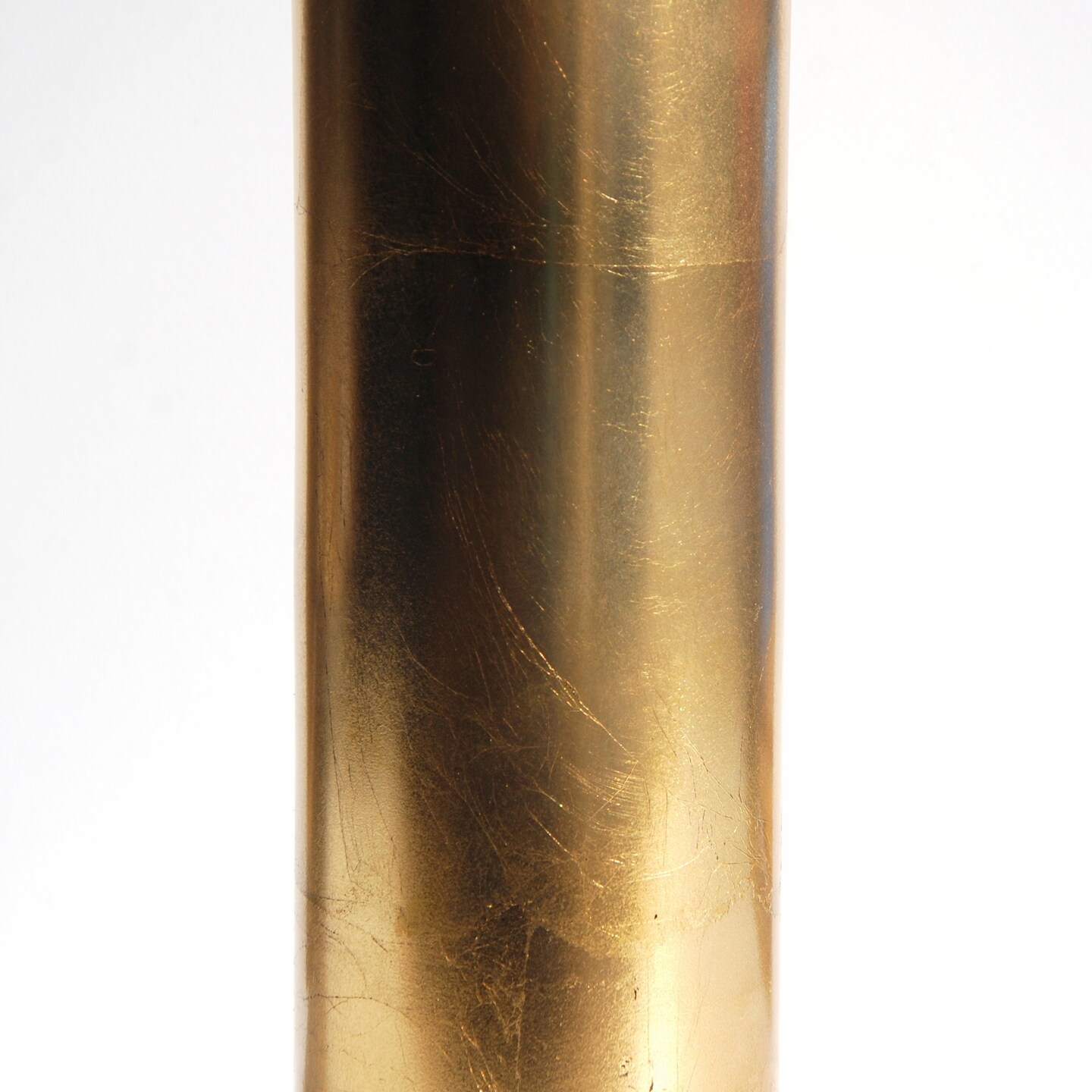Decorative Tall Cylinder Glass Vase with Gold Leaf 4" Diameter Floral Display Vase