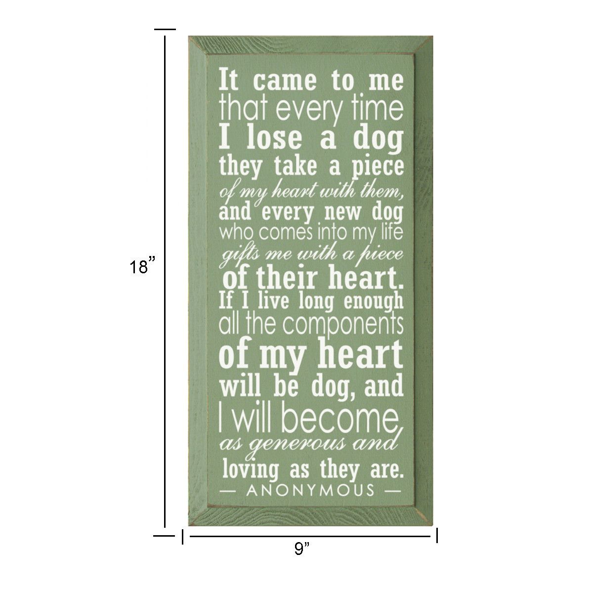 Inspirational Dog Lover Wood Wall Plaque 9x18 Inch Rustic Country Style