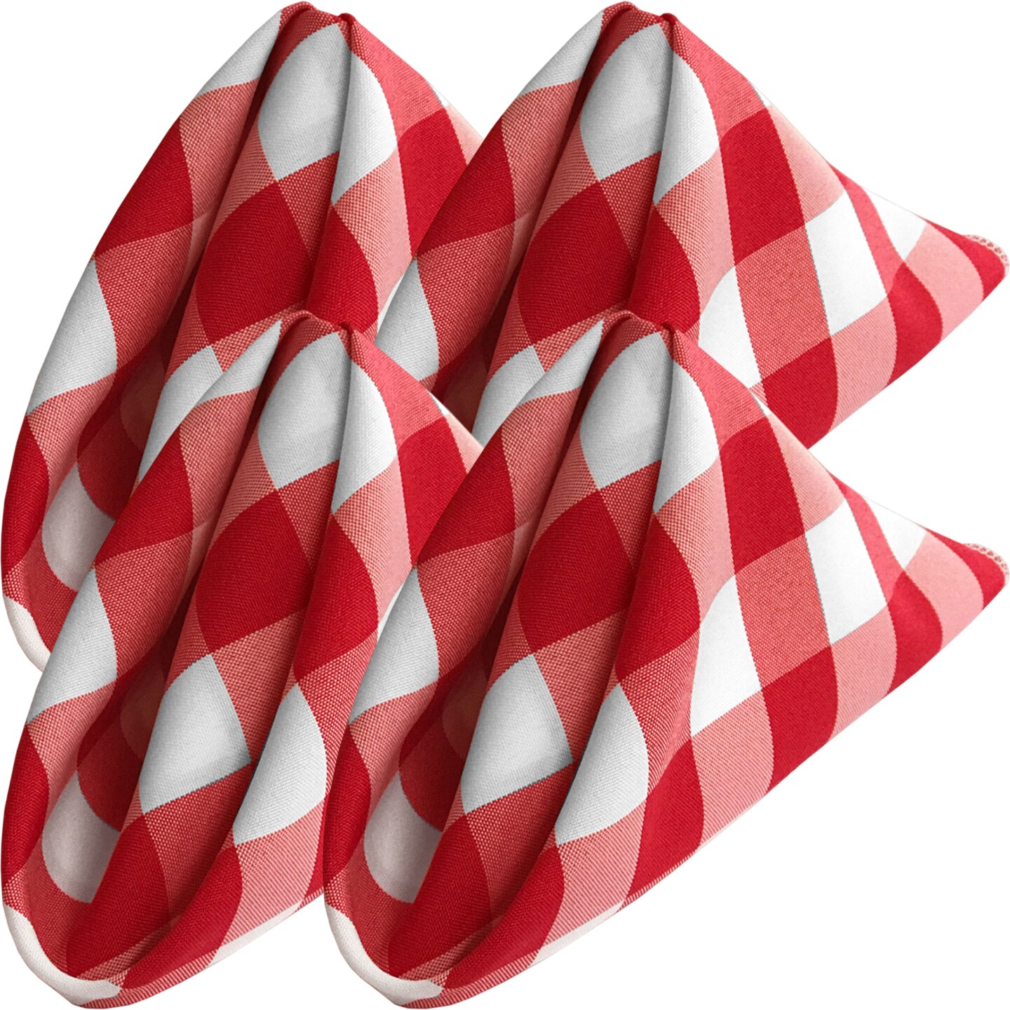 Gingham Checkered Napkins Pack of 4 18 x 18 Inch Polyester Reversible Table Linens