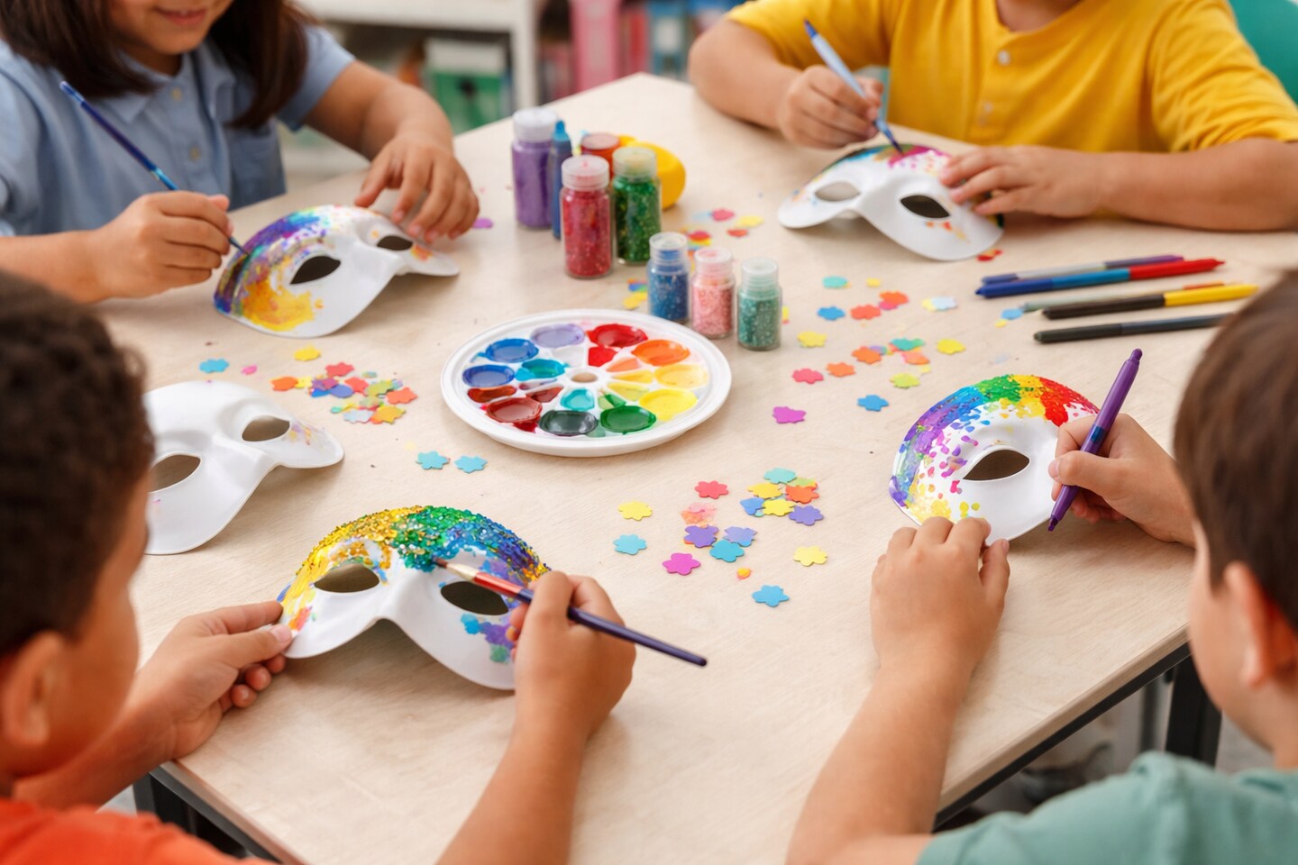 DIY Plastic White Half Masks with Elastic, Paint & Decorate, 6" x 3.5", 24 Pack