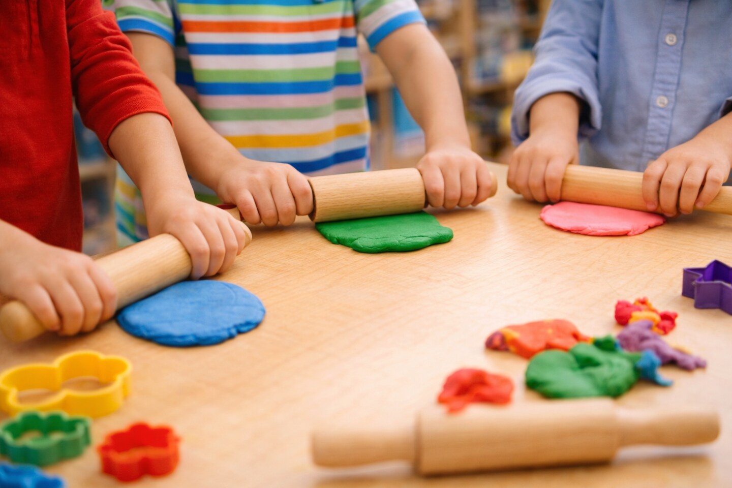 Wooden Rolling Pins 7" – 10 Pack for Kids Crafts, Baking Projects & Classroom Activities