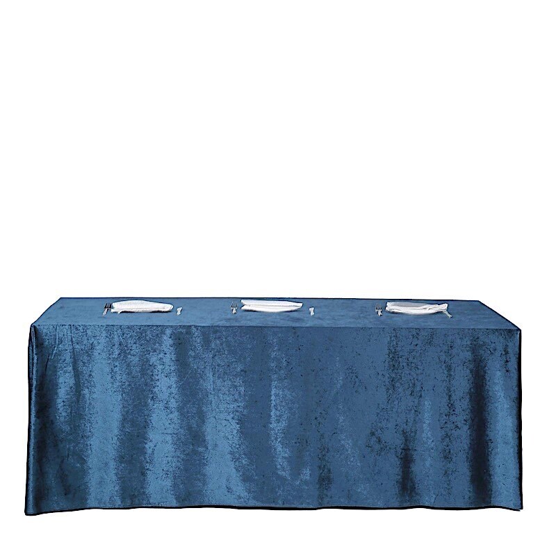 90" x 156" Premium Velvet Rectangular Tablecloth – Wedding & Party Linens