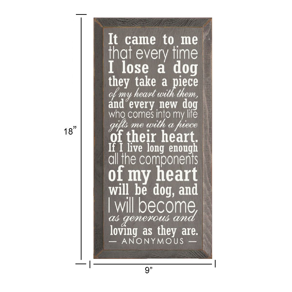 Inspirational Dog Lover Wood Wall Plaque 9x18 Inch Rustic Country Style