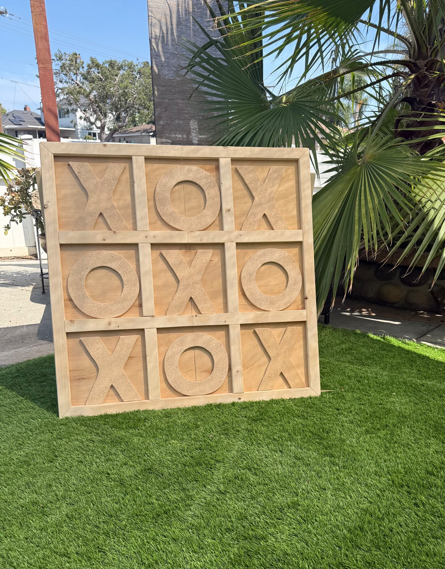 Giant Tic Tac Toe Board Game Stand up 3FT foldable Wood with 9in X