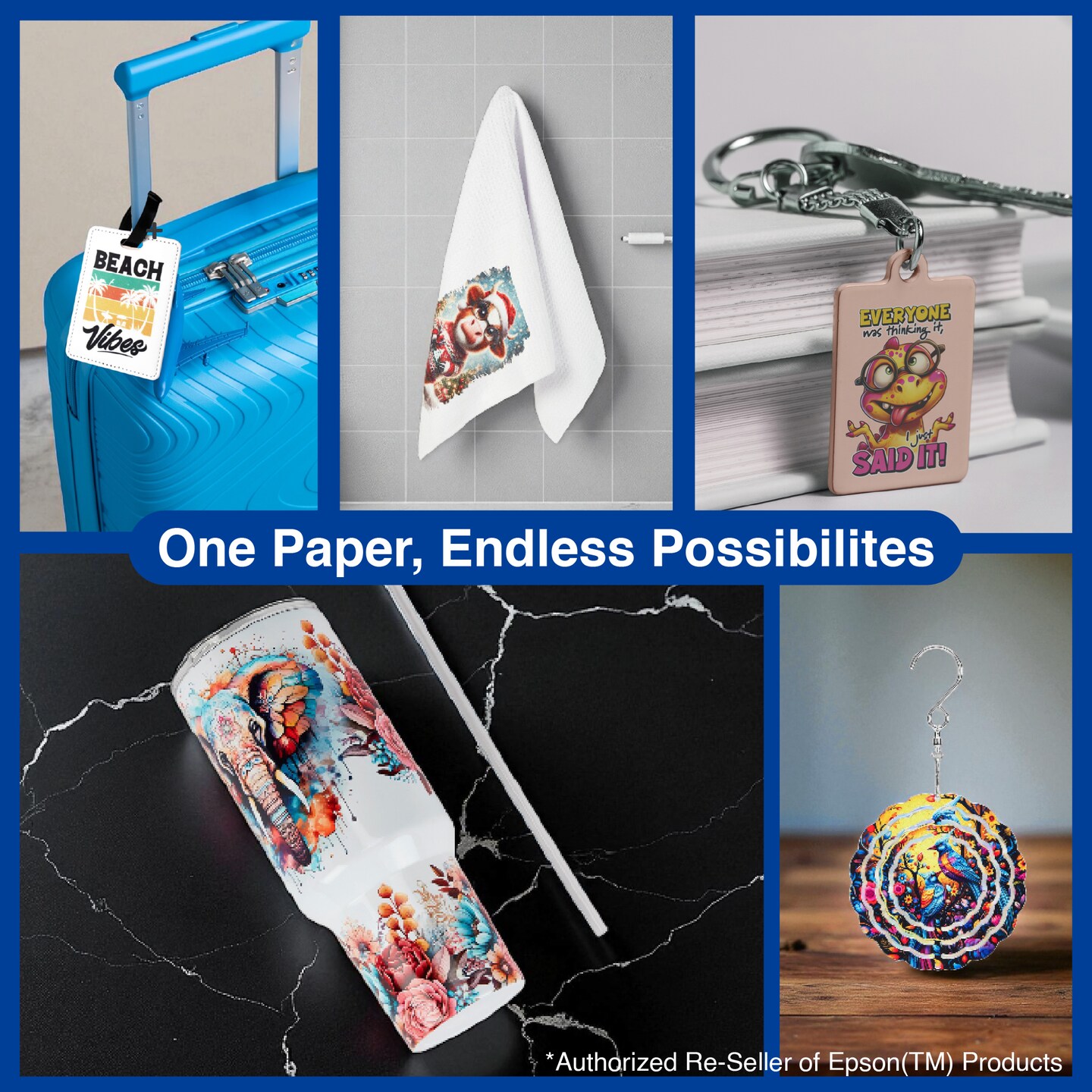 Makerflo Sublimation Paper 13 x 19 Inches 100 Sheets Heat Transfer Paper for Tumblers T-Shirts Phone Cases Mugs Printable Stickers Gifting