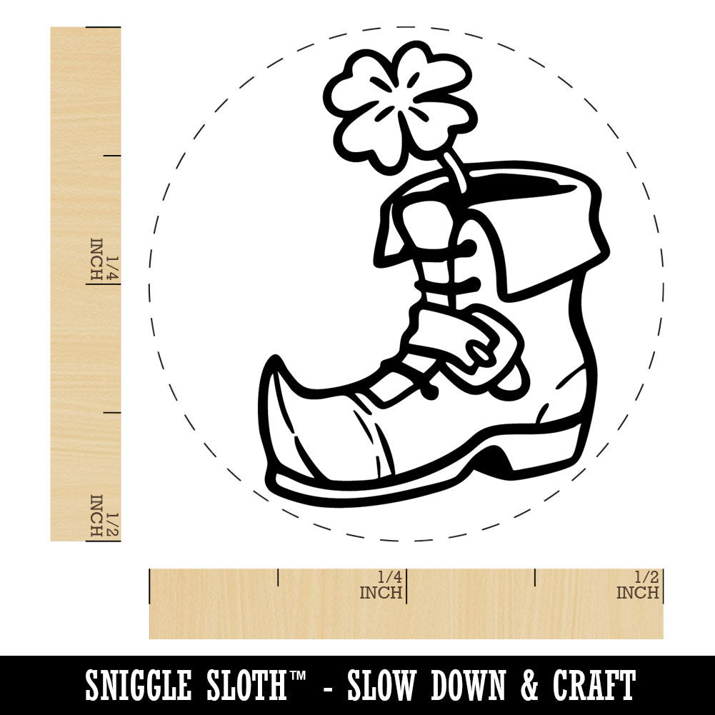 Lucky Leprechaun Boot with Shamrock Clover Saint Patricks Day Rubber Stamp for Stamping Crafting Planners