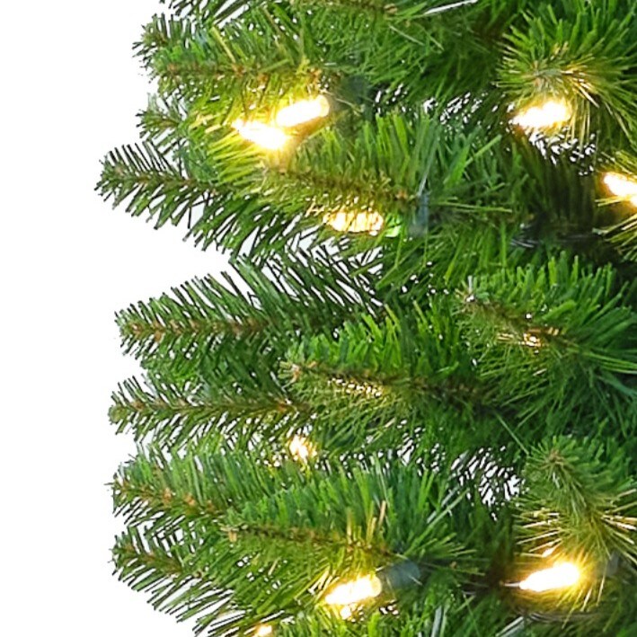 6ft. Pre-Lit Pencil Artificial Christmas Tree, Clear LED Lights – Premium Design by Holiday Tree