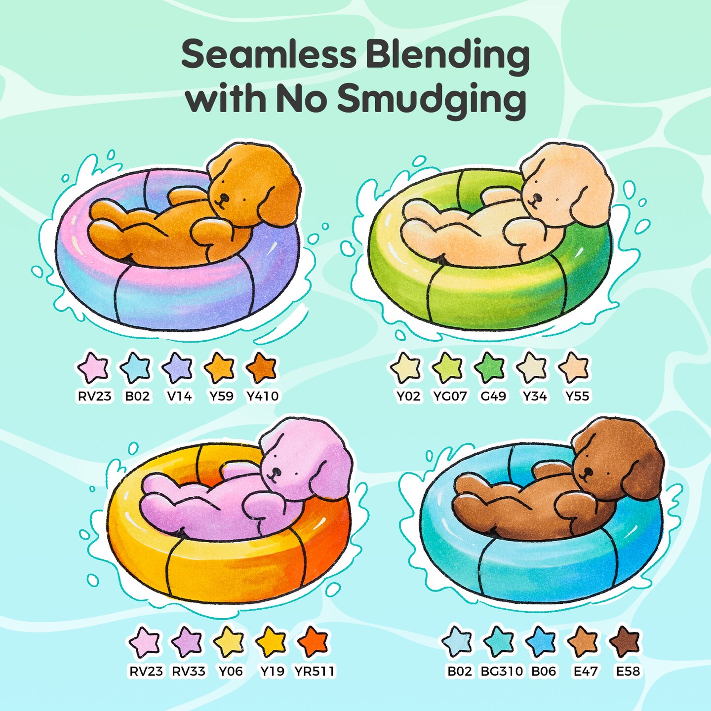 Ohuhu & Bobbie Goods Alcohol Markers, Co-branded 48-color Brush & Fine Alcohol Markers for Adult Artist Beginner Coloring Drawing Sketching Illustration, Honolulu B