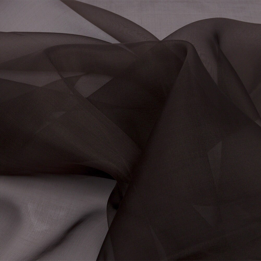 1 Yard Deep Charcoal Silk Organza Premium Structured Fabric, 44 Inches Wide