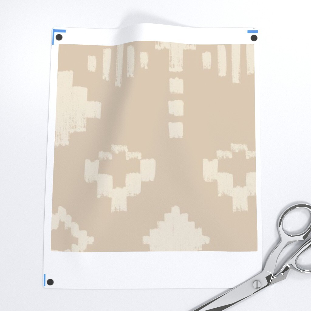 Southwestern Worldly Geometric Neutral Tan Beige Desert Boho Custom Printed Fabric by Spoonflower Various Fabrics by the Yard or Fat Quarter