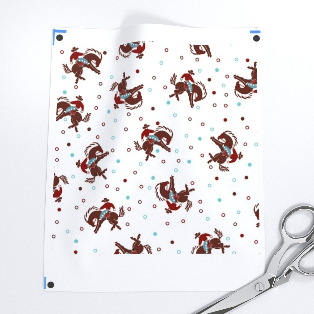 Western Cowboy Rodeo Novelty 1950S 1940S Horse Small Scale Custom Printed Fabric by Spoonflower Various Fabrics by the Yard or Fat Quarter