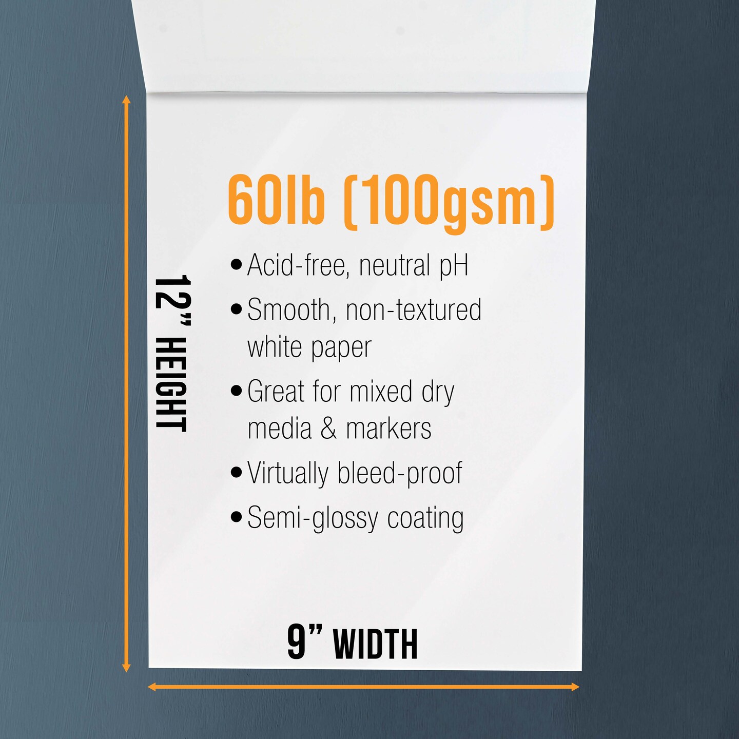 9’ x 12" Premium Manga Marker Paper Pad (2 Pack, 48 Sheets Total) - 60lb (100gsm) Drawing Sketchbook for Alcohol & Acrylic Paint Markers