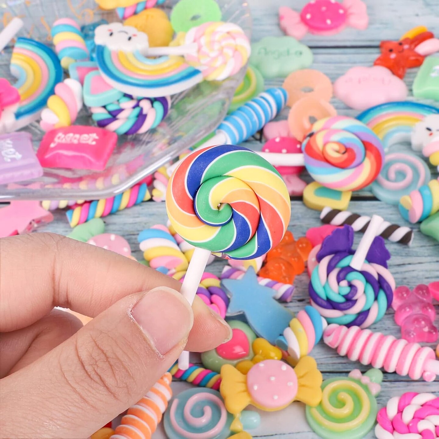 120pcs Slime Charms Resin Fake Candy Charms