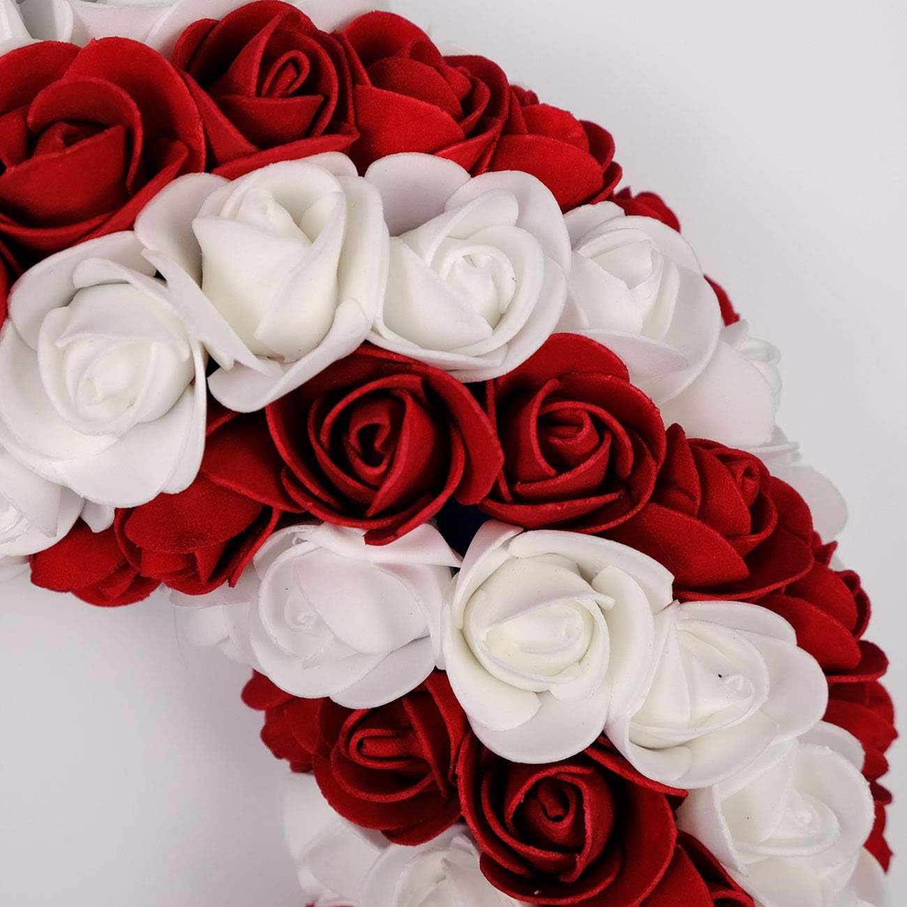 July 4th Wreath Patriotic Americana Wreath Boxwood Handcrafted Memorial Day Wreath Festival Garland Decoration Front Door Wall Home Decor (Blue)